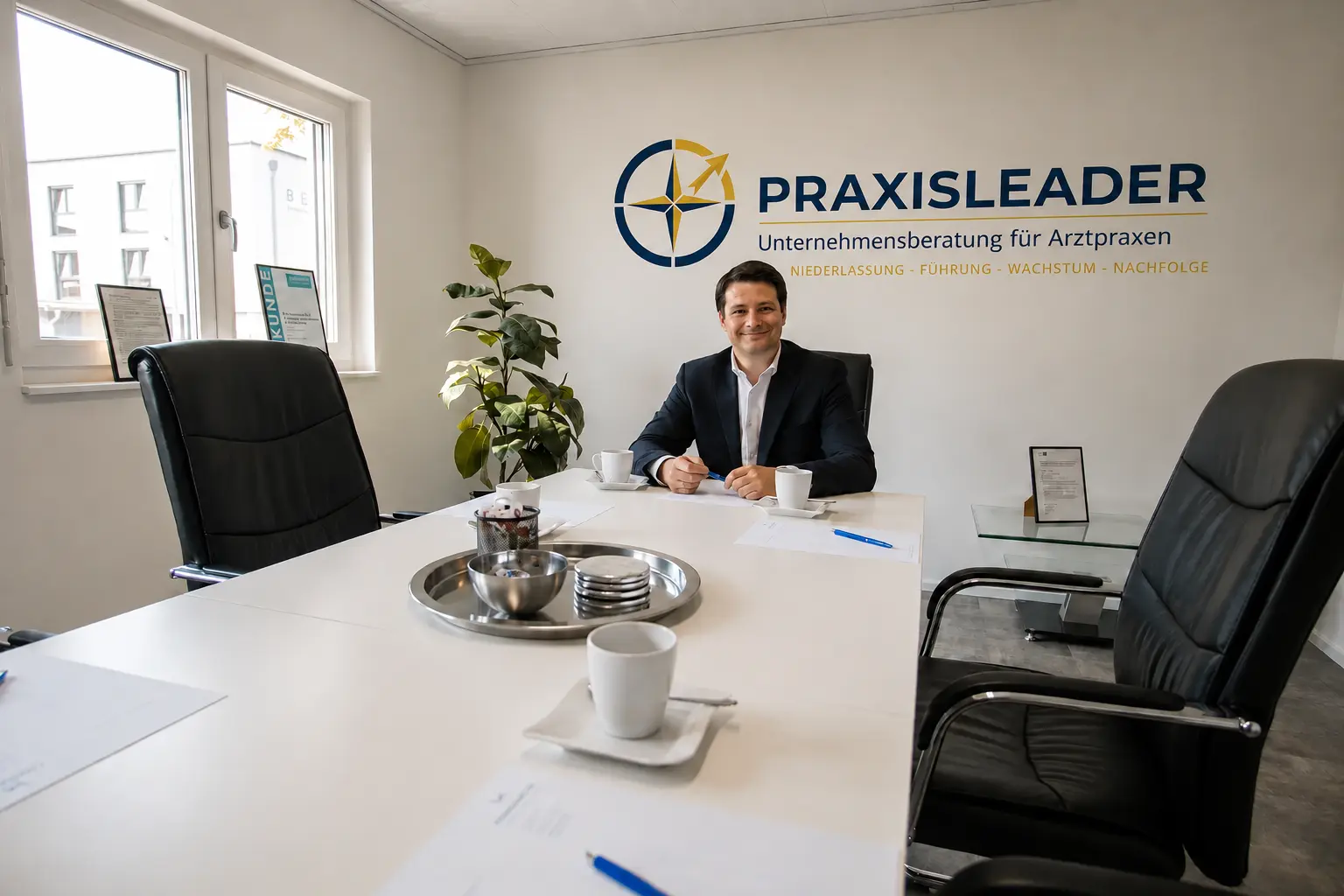 Patrick Möller im PraxisLeader-Besprechungsraum